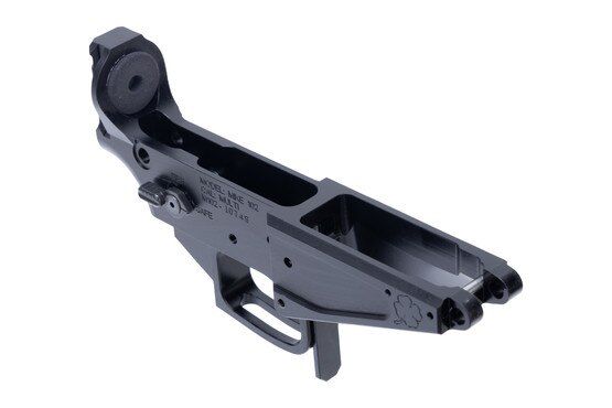 Foxtrot Mike Products MIKE-102 Picatinny Rail Stripped Lower Receiver with black anodized finish